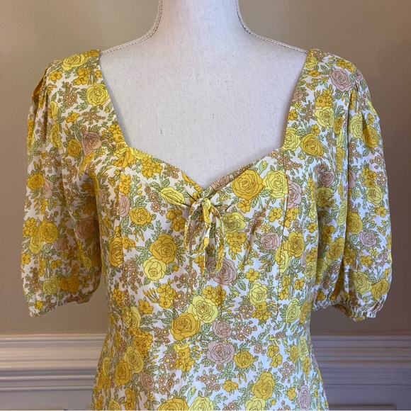 FAITHFULL THE BRAND Agathe Yellow Floral Mini Dress - Picture 7 of 12